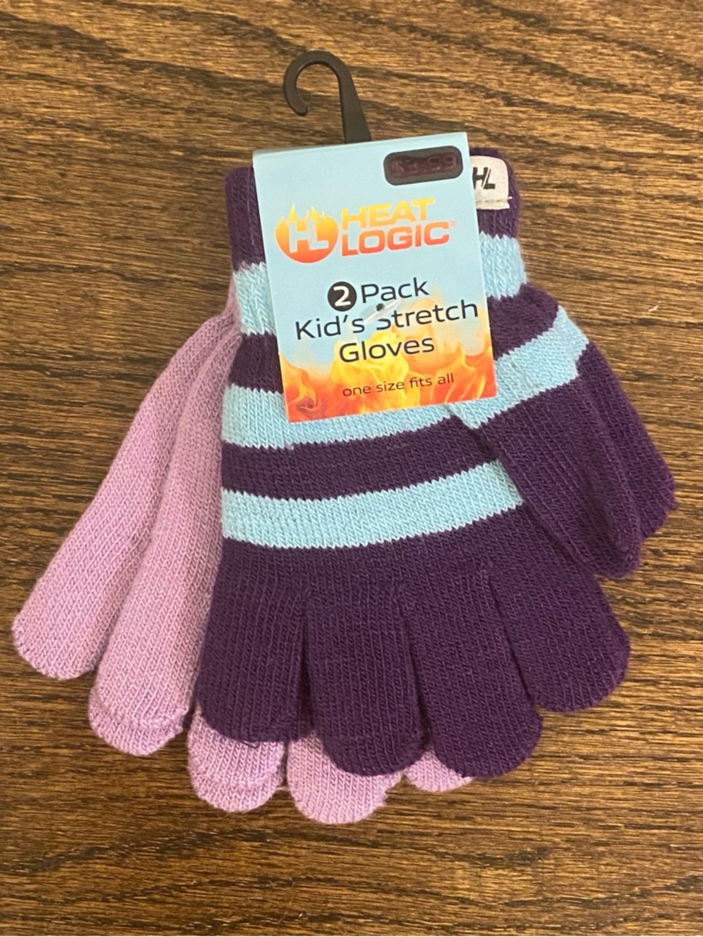 Kids' Stretch Mittens - Purple & Pink, 2-Pack